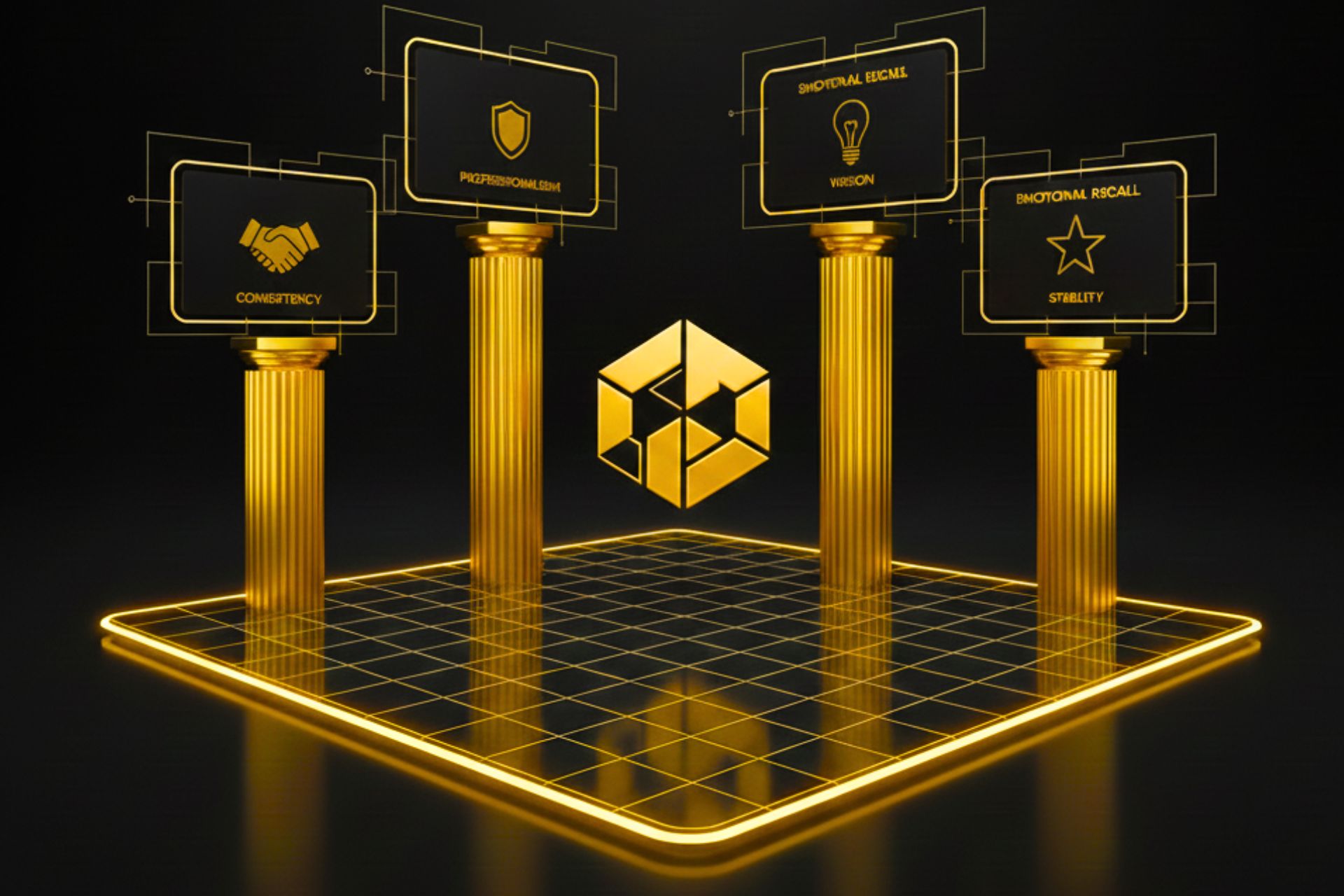 Luxury gold logo psychology graphic