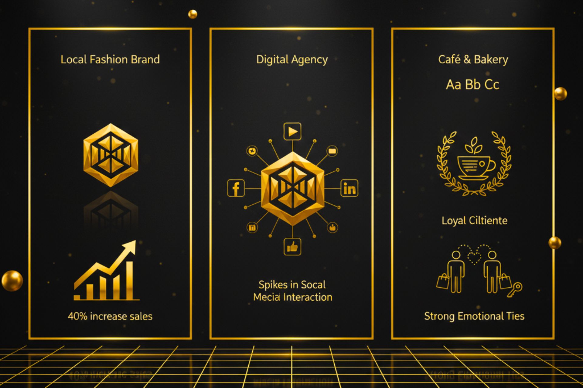 Luxury branding success illustrations.