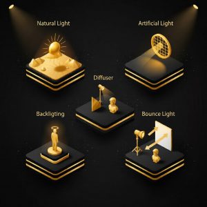Gold lighting icons